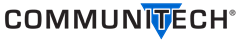 Logo of Communitech, featuring the company name in blue with a graphic accent.