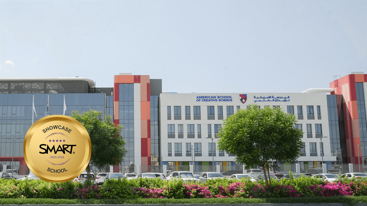 American School of Creative Science - Nad Al Sheba with awarded SMART Exemplary School badge for 2025–2026.