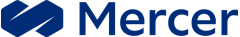 Logo of Mercer, featuring a blue chevron symbol.