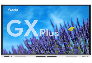 SMART Board GX Plus series front view with a vibrant lavender field and a butterfly background.
