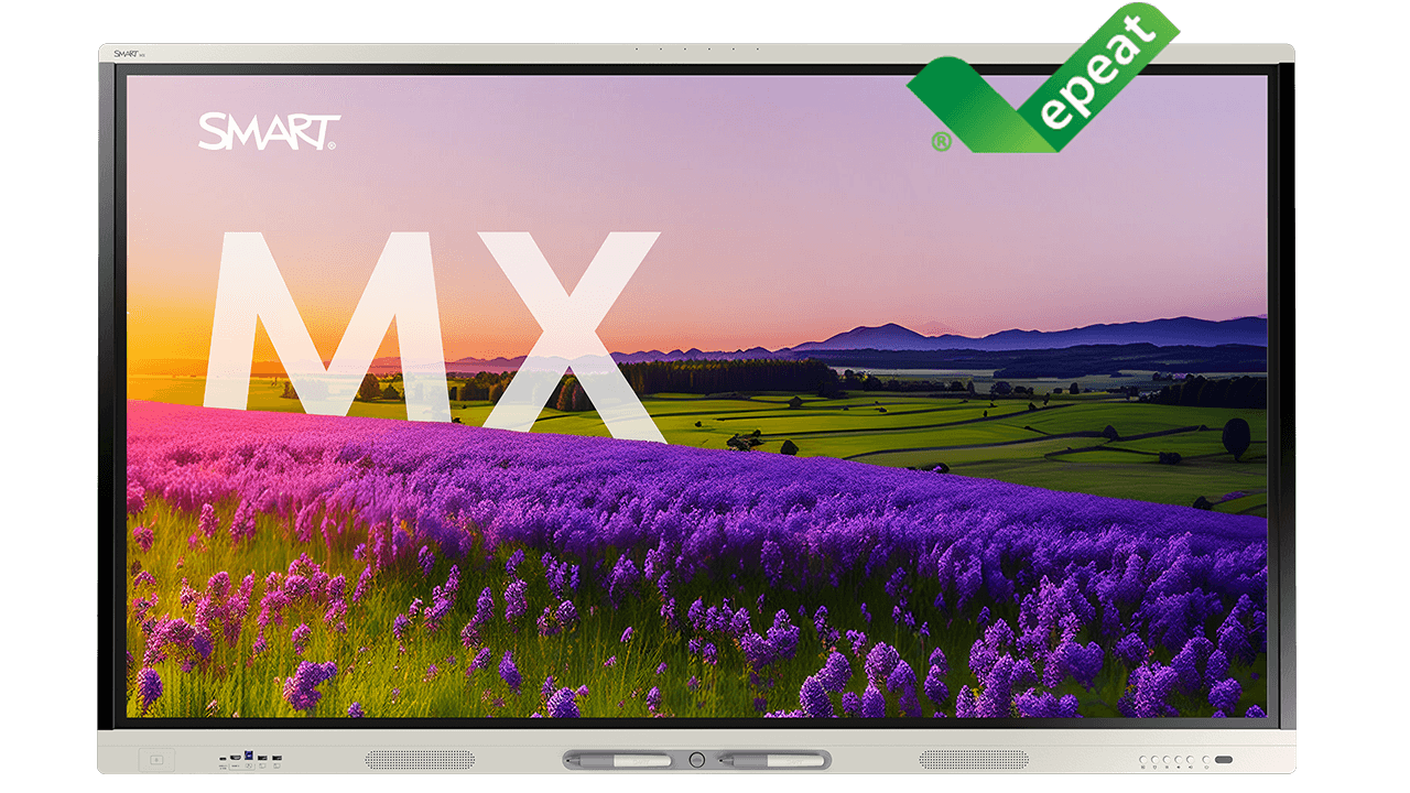 SMART Board MX series interactive display with EPEAT certification label in top corner.