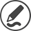 Circular icon representing SMART Ink, featuring a pencil drawing a wavy line, symbolizing the software's writing and markup capabilities.